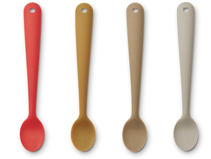 Best Liewood Liewood Apple Red Multi Mix Baby Spoon Siv Silicone (4-Pack)