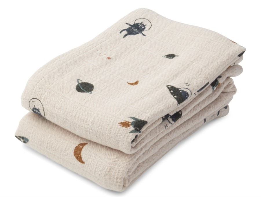 Online Liewood Liewood Space Sandy Mix Burp Cloth Lewis (2-Pack)