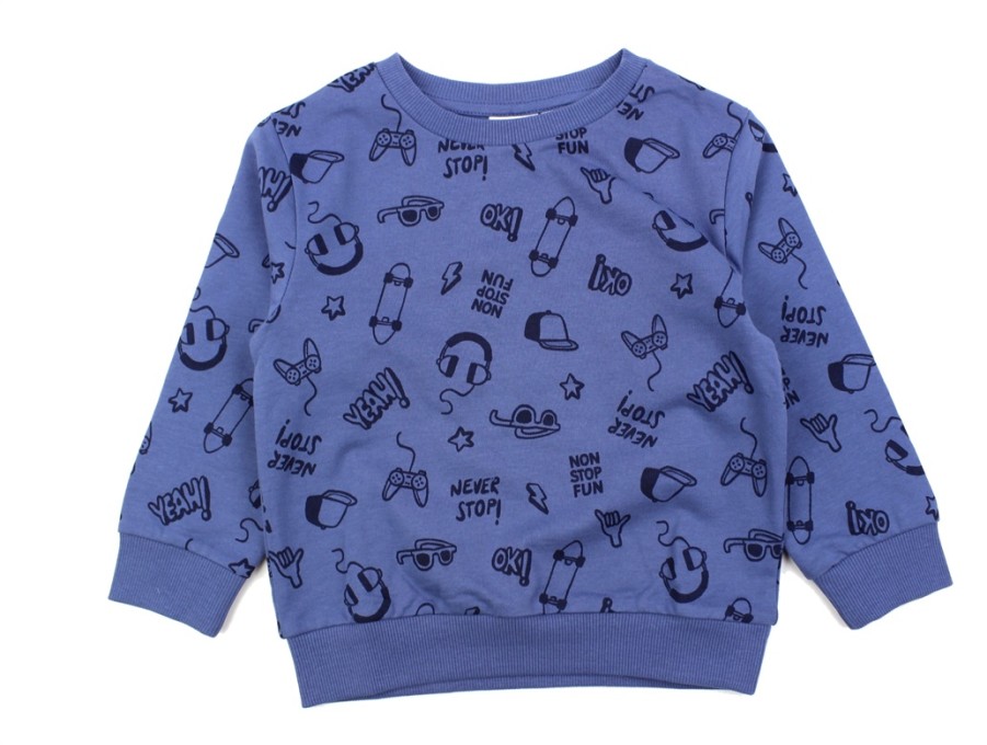 Clearance Name It Name It Bijou Blue Dark Sapphire Skateboard Sweatshirt