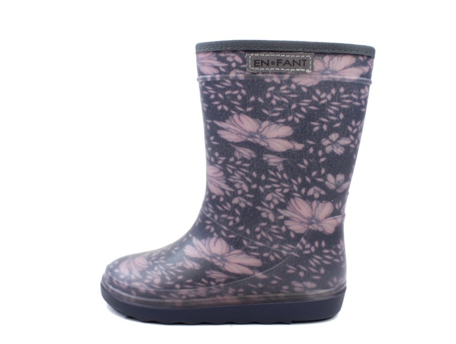 New En Fant En Fant Rubber Boot Blue Nights Flower