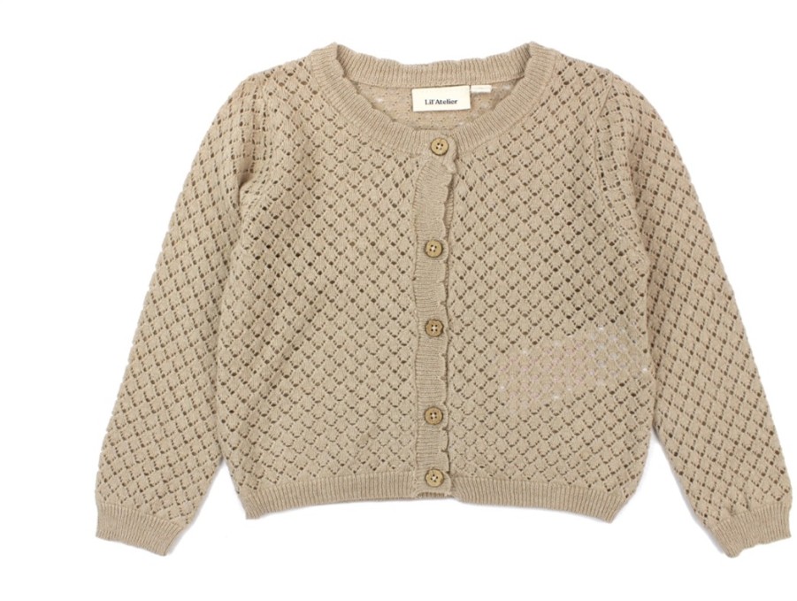 Best Lil Atelier Lil Atelier Cardigan Humus Melange Cotton/Cashmere