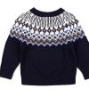 Hot FUB Fub Dark Navy Fair Isle Merino Wool Sweater