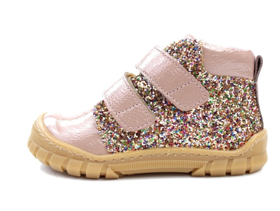 New Angulus Angulus Shoes Rose/Multi Glitter With Velcro