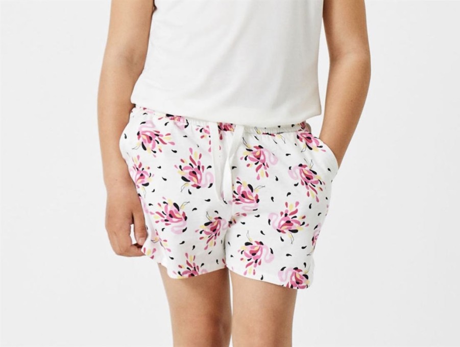 Online Name It Name It White Alyssum Shorts Flamingo