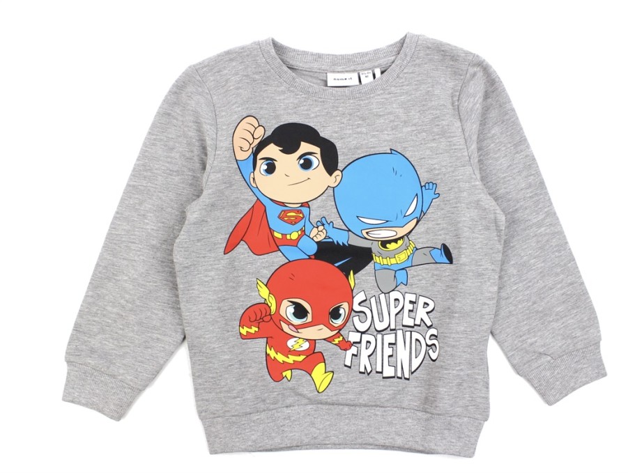 New Name It Name It Grey Melange Sweatshirt Dc Super Friends