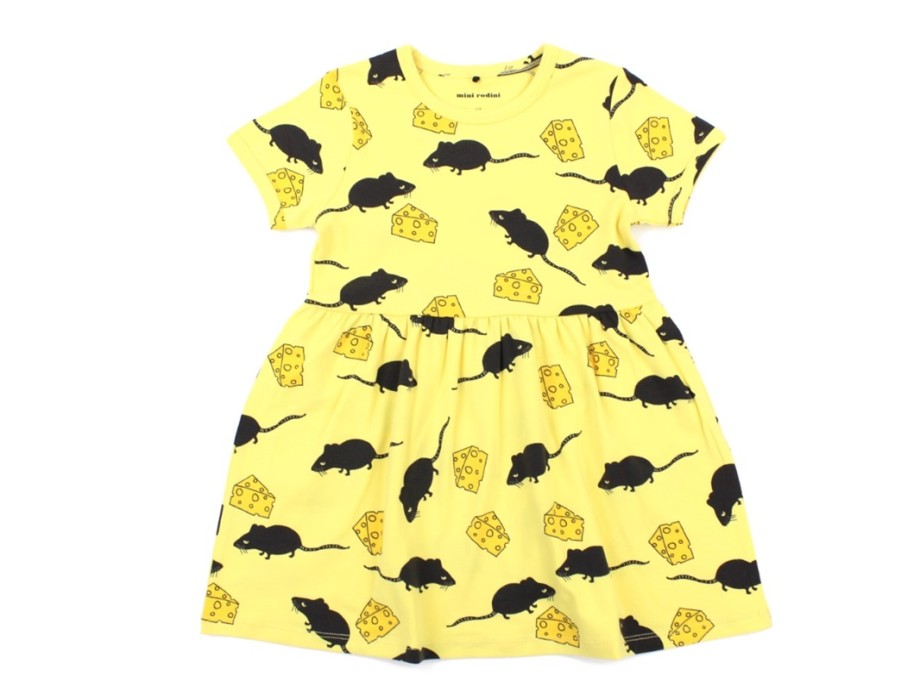 New Mini Rodini Mini Rodini Dress Yellow Mouse/Cheese