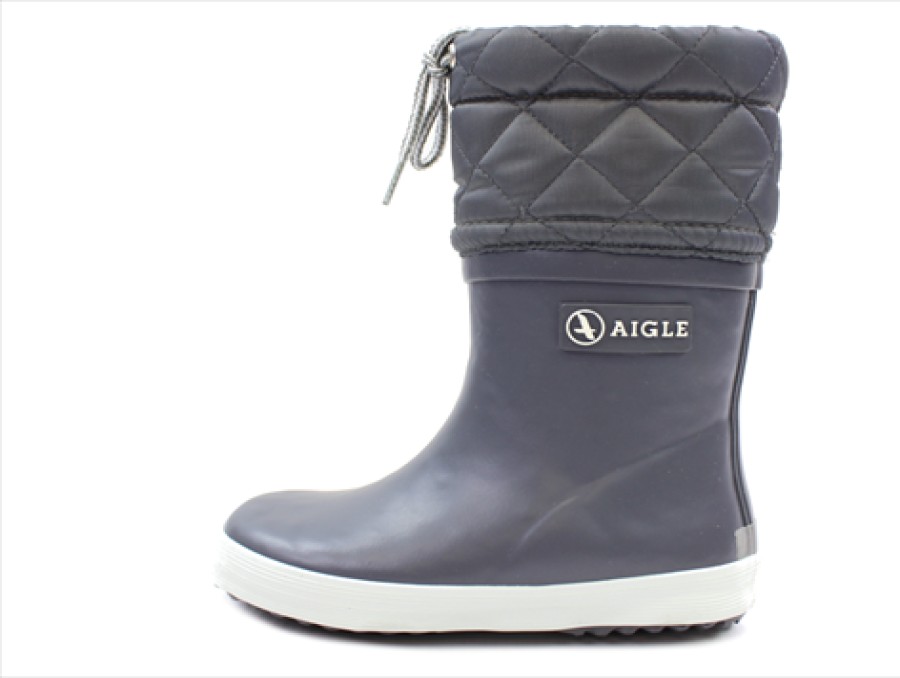 Online Aigle Aigle Giboulee Winter Rubber Boot Charcoal Gris With Lining