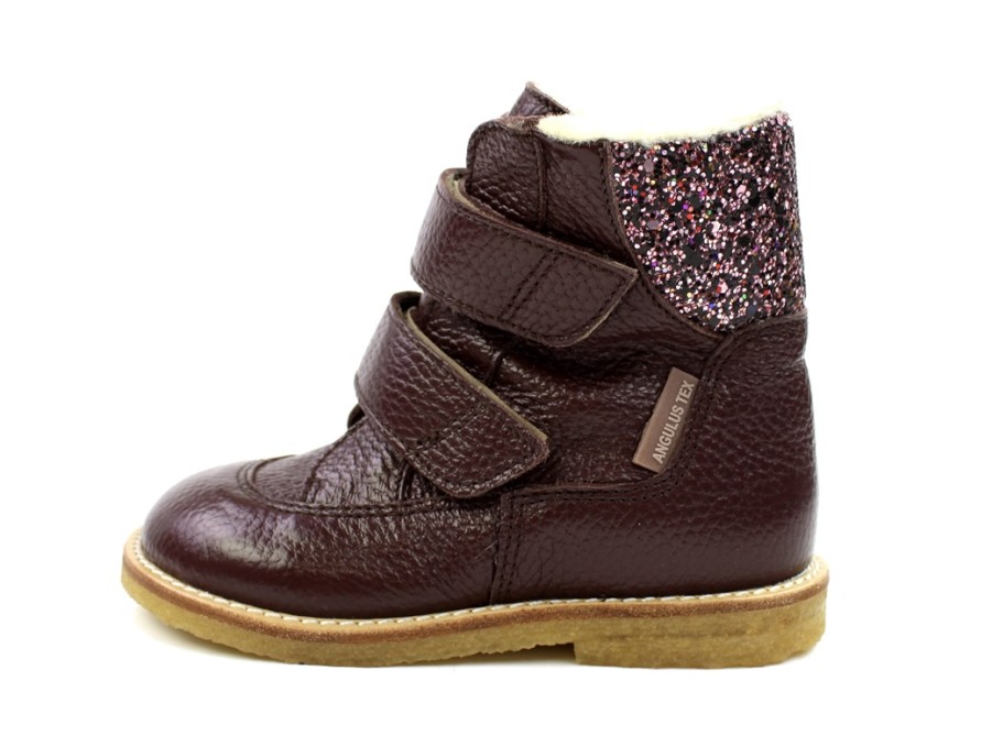 Hot Angulus Angulus Bordeaux Glitter Winter Boot With Tex