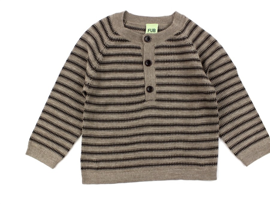 Online FUB Fub Beige Melange/Chocolate Jumper Merino Wool