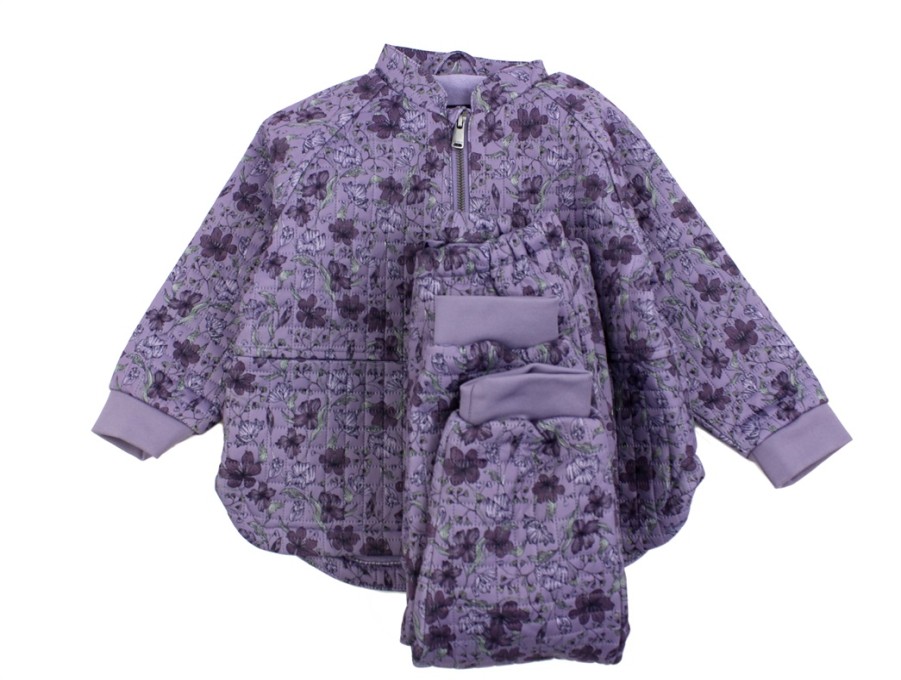 New Name It Name It Lavender Gray Flower Thermal Set