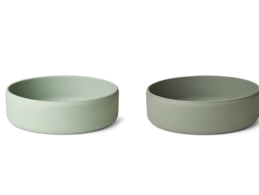 Wholesale Liewood Liewood Dusty Mint/Faune Green Bowls Damina Silicone (2-Pack)