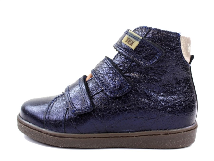 Hot Bisgaard Bisgaard Winter Sneaker Midnight Metallic With Velcro And Tex