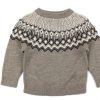 Wholesale FUB Fub Beige Melange Fair Isle Merino Wool Sweater