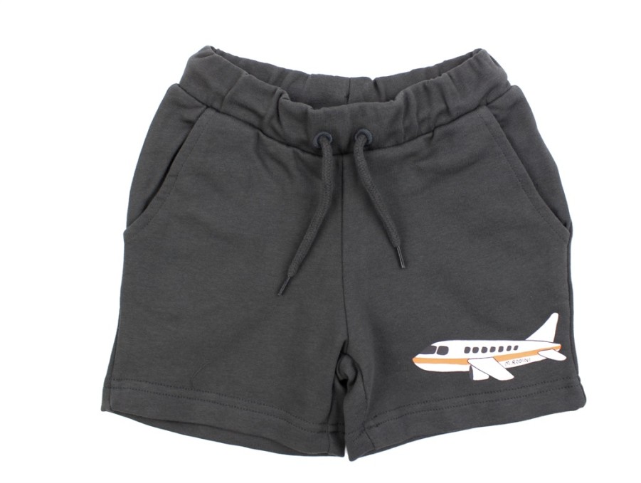 Clearance Mini Rodini Mini Rodini Grey Sweatshorts Airplane