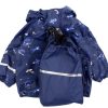 Clearance Celavi Celavi Pageant Blue Printed Rainwear Pants And Jacket With Fleece Lining