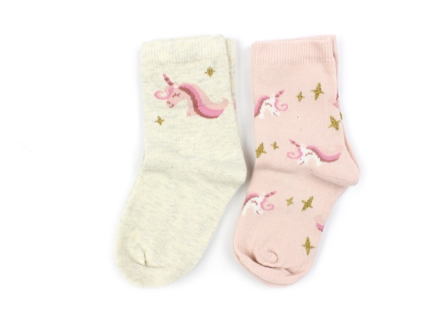 Wholesale Name It Name It Peyote Melange/Rose Smoke Unicorn Socks (2-Pack)