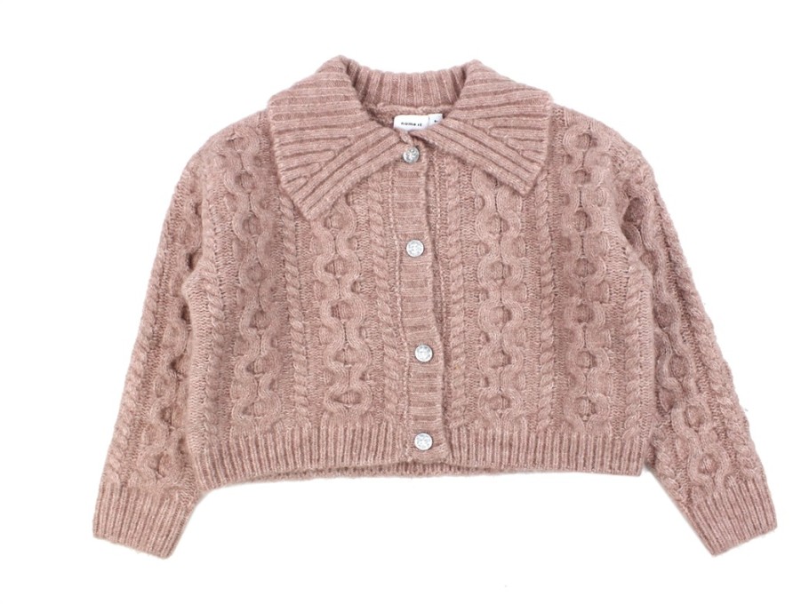 Best Name It Name It Light Mahogany Short Knit Cardigan