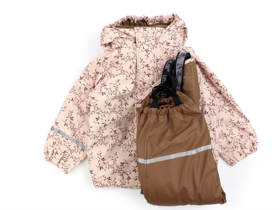 Best Celavi Celavi Rainwear Pants And Jacket With Fleece Lining Peach Whip Flowers