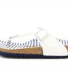 Best Birkenstock Birkenstock Gizeh Sandal Nautical Stripes White With Buckle