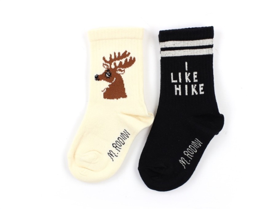 Best Mini Rodini Mini Rodini Socks Hike Deer Black (2-Pack)