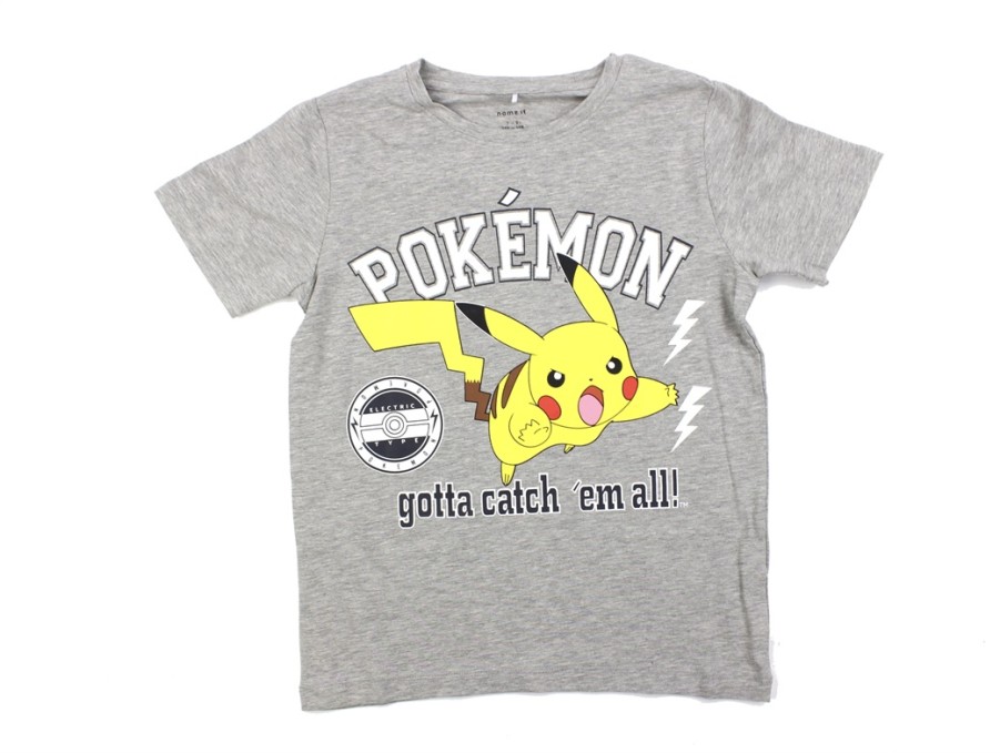 Online Name It Name It Grey Melange Pokemon T-Shirt