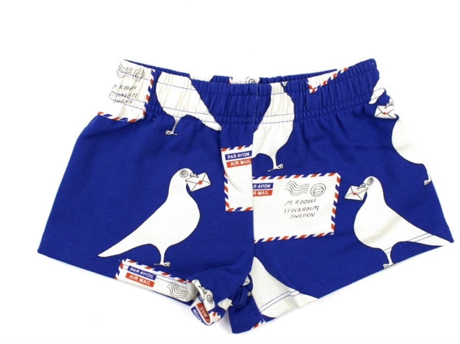 Clearance Mini Rodini Mini Rodini Sweatshorts Pigeons Blue