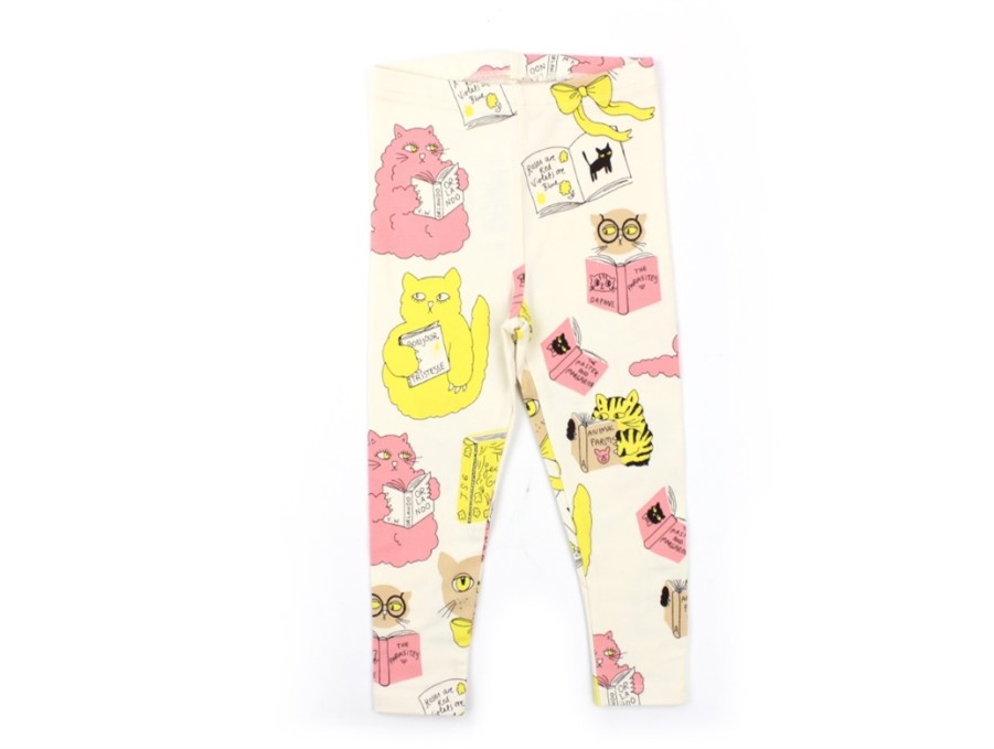 Clearance Mini Rodini Mini Rodini Leggings Cats Offwhite