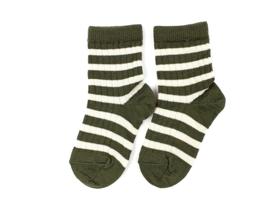 Clearance MP Mp Ivy Green Socks Wool Stripes (2-Pack)