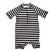 Best Wheat Wheat Ink Stripe Swimsuit Cas Upf 40+