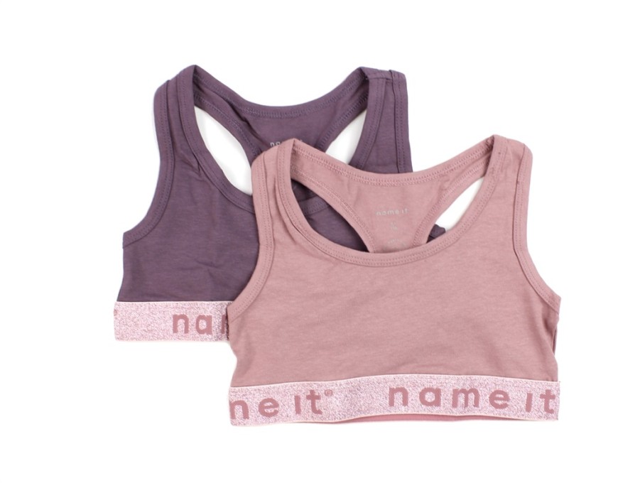 Wholesale Name It Name It Nostalgia Rose/Black Plum Glitter Top (2-Pack)