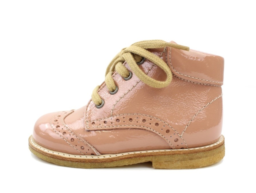 Clearance Angulus Angulus Toddler Shoe Dark Peach Patent With Laces