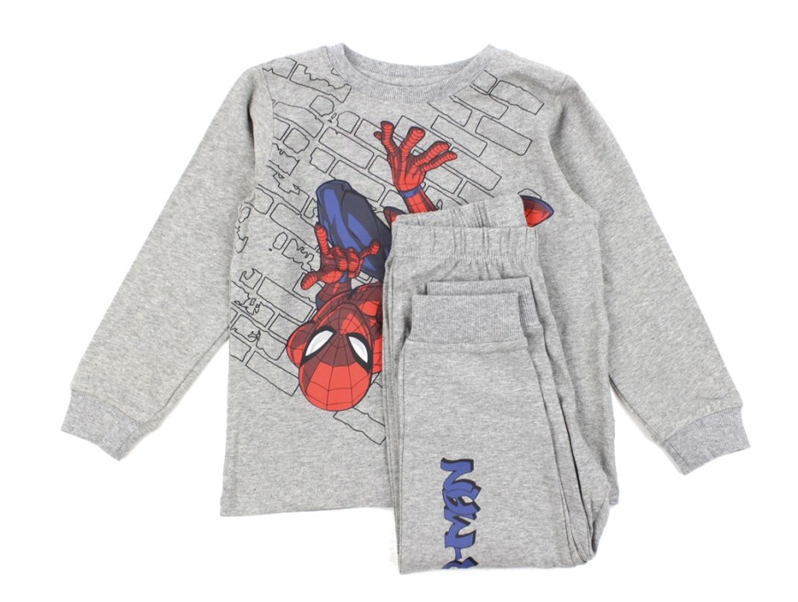 New Name It Name It Grey Melange Spiderman Pyjamas