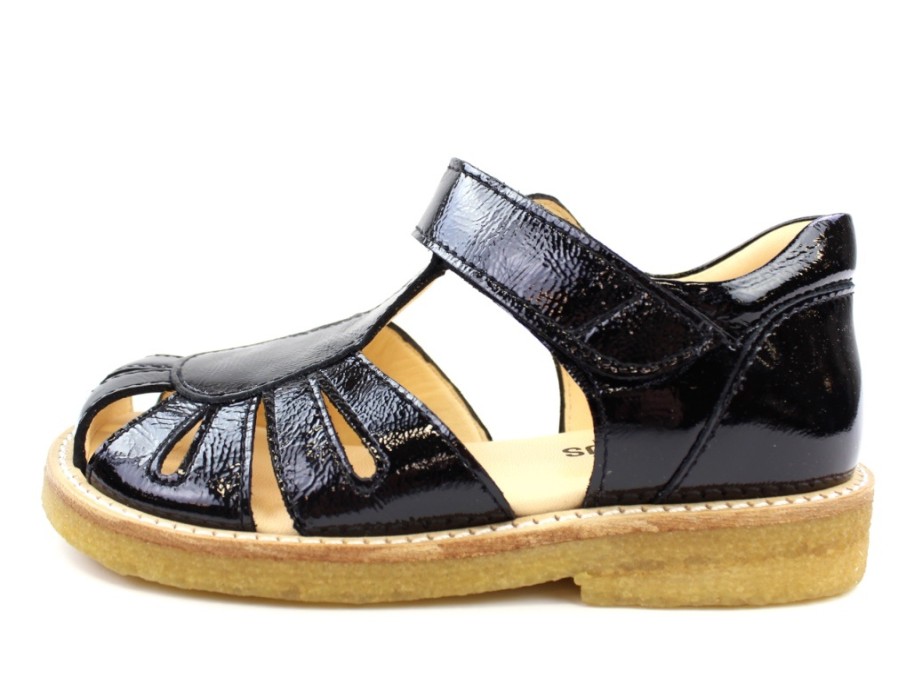 Online Angulus Angulus Sandal Black Lacquer