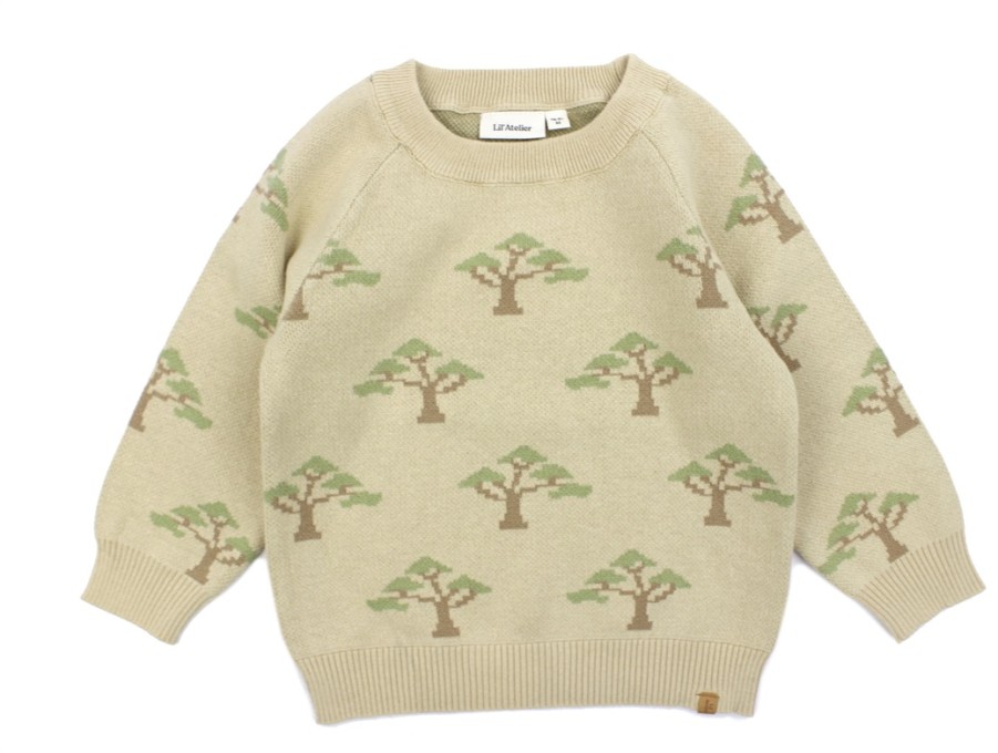 Best Lil Atelier Lil Atelier Pebble/Melange Knit Sweater Trees