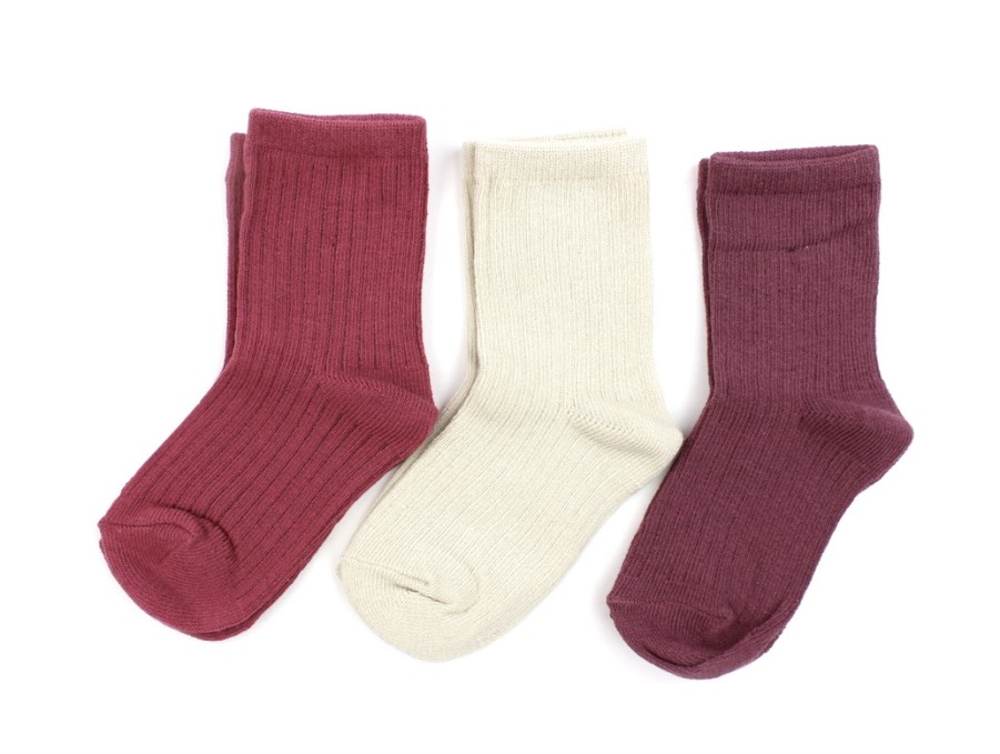 Online Name It Name It Socks Rose Wine Mix (3-Pack)