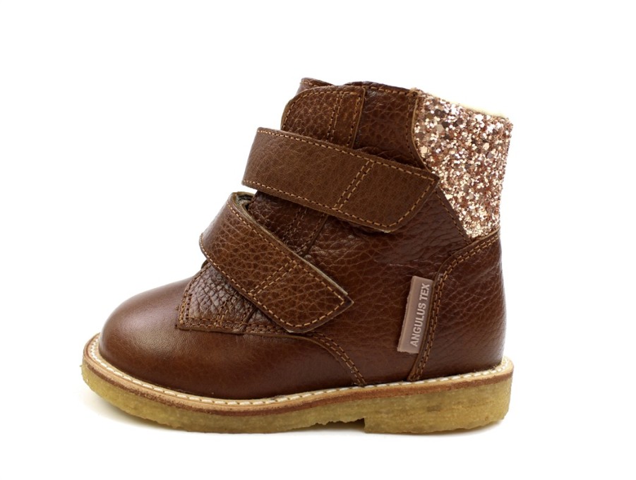 Hot Angulus Angulus Cognac Maple Glitter Winter Boot With Tex