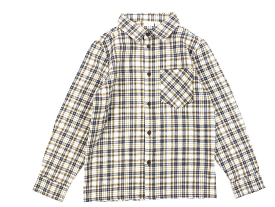 Online Name It Name It Buttercream Checkered Shirt