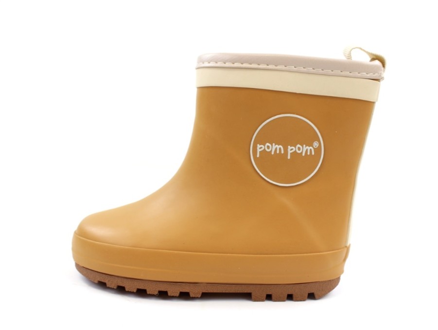 Online Pom Pom Pom Pom Winter Rubber Boot Boot Mustard