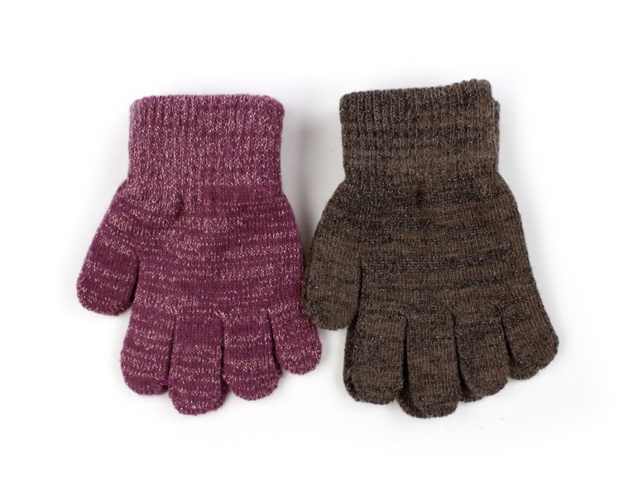 Online Celavi Celavi Mellow Mauve Glitter Wool/Nylon Mittens (2-Pack)