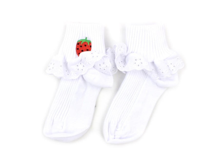 Best Mini Rodini Mini Rodini Socks White Strawberries Lace