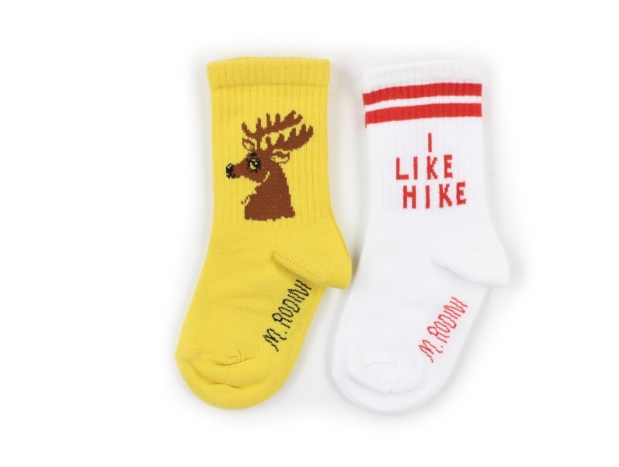 Best Mini Rodini Mini Rodini Socks Hike Deer Yellow (2-Pack)