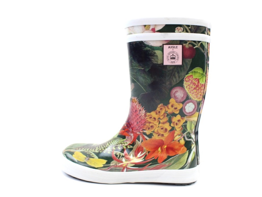 Clearance Aigle Aigle Lolly Pop Rubber Boot Kew Garden Green