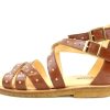 Wholesale Angulus Angulus Sandal Cognac With Rivets And Zipper