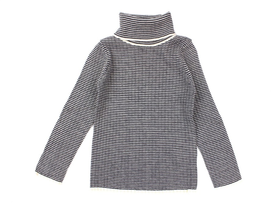 Hot FUB Fub Knit High Neck Ecru/Dark Navy Merino Wool