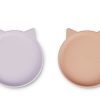 New Liewood Liewood Cat Light Lavender Rose Mix Plate Olivia Silicone (2-Pack)