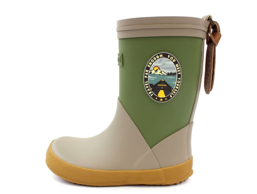 Clearance Bisgaard Bisgaard Rubber Boot Green/Beige With Badge