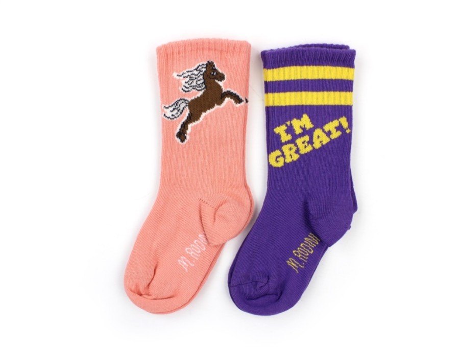 Clearance Mini Rodini Mini Rodini Socks Purple (2-Pack)