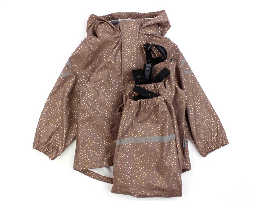 Best Mikk line Mikk-Line Twilight Mauve Rainwear Pants And Jacket Glitter