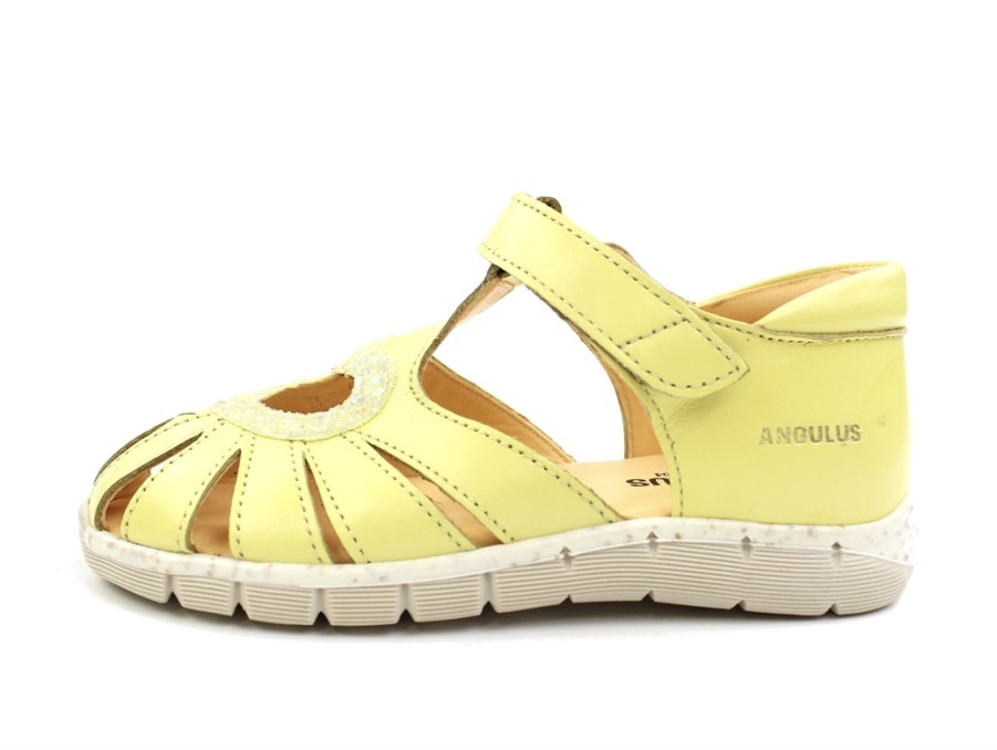 New Angulus Angulus Light Yellow Sandal With Heart And Glitter