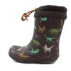 Best Bisgaard Bisgaard Winter Rubber Boot Beige Leaves Wool Lining